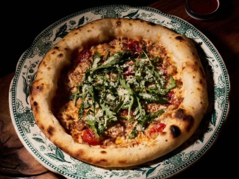 Пицца с курицей и рукколой