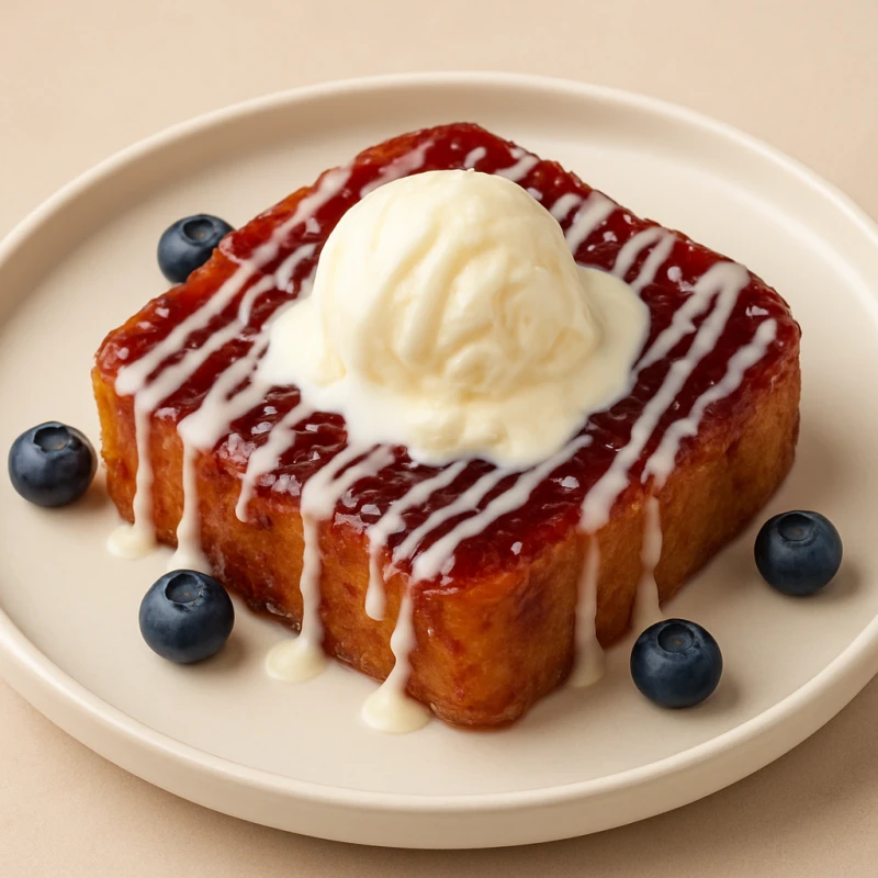 Тёплая бриошь с мороженым