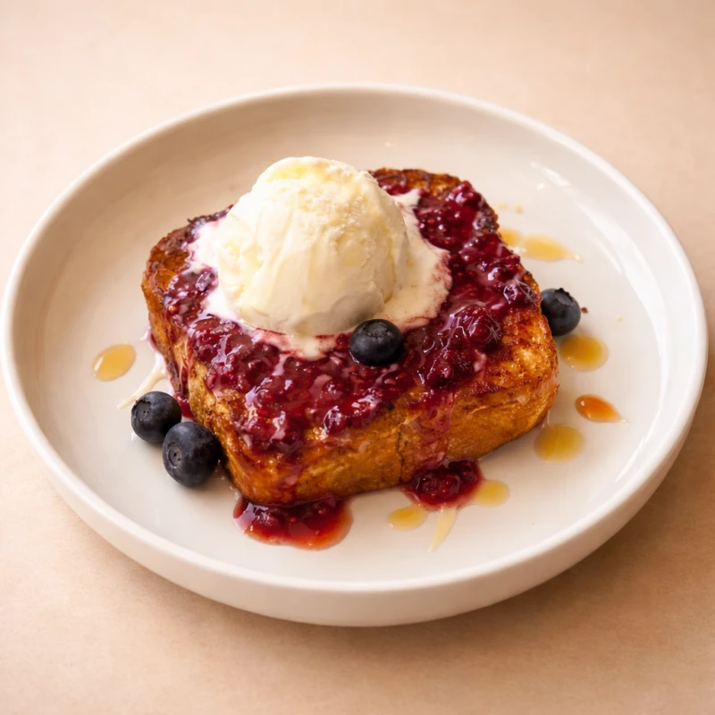 Тёплая бриошь с мороженым 