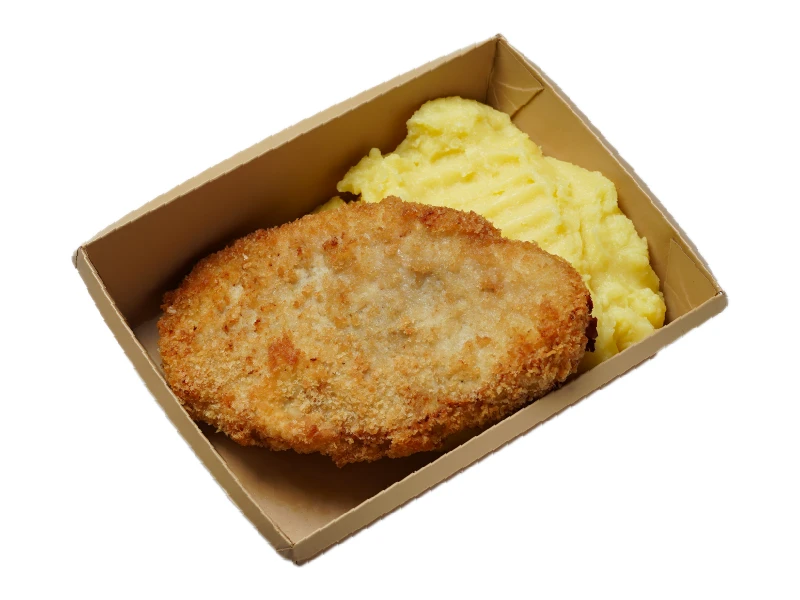 Шницель куриный с пюрешкой