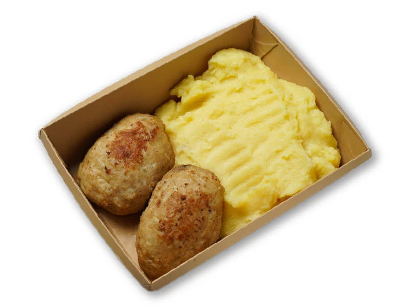 Котлетки куриные с пюрешкой