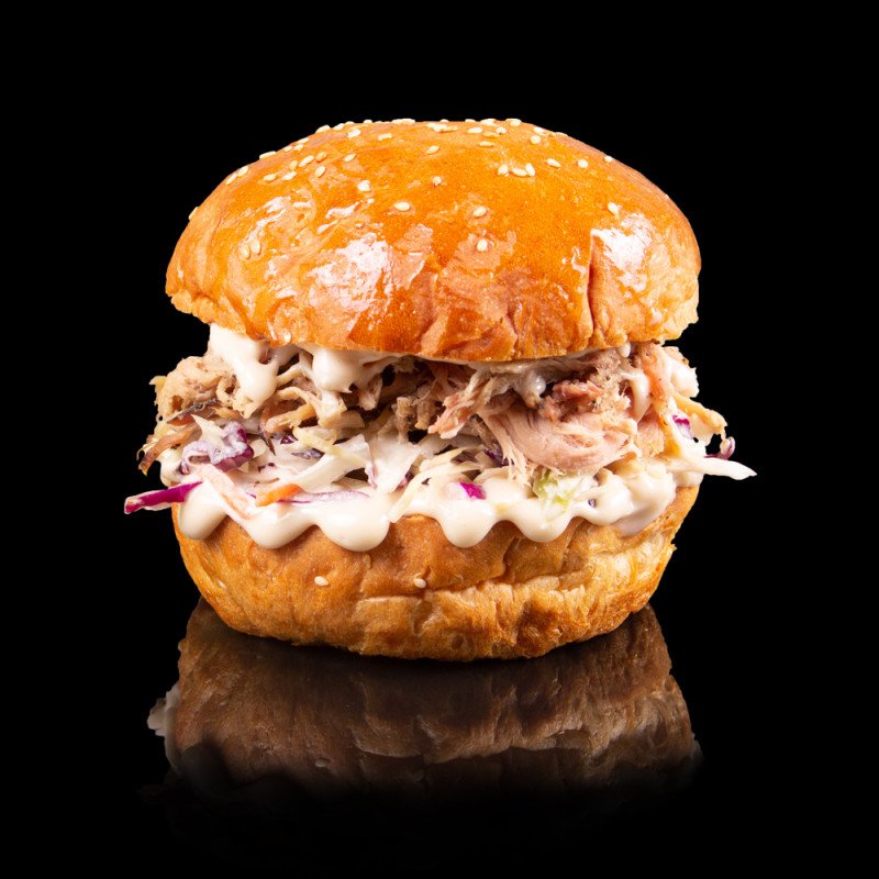 Бургер с рваным мясом