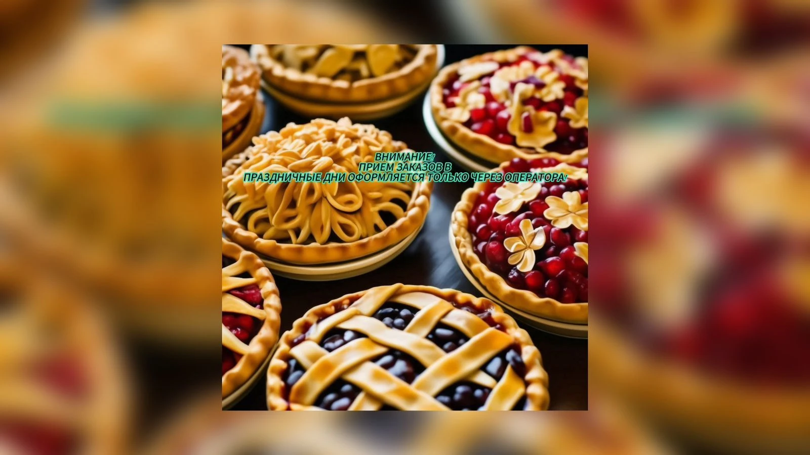 Прием заказов в праздничные дни