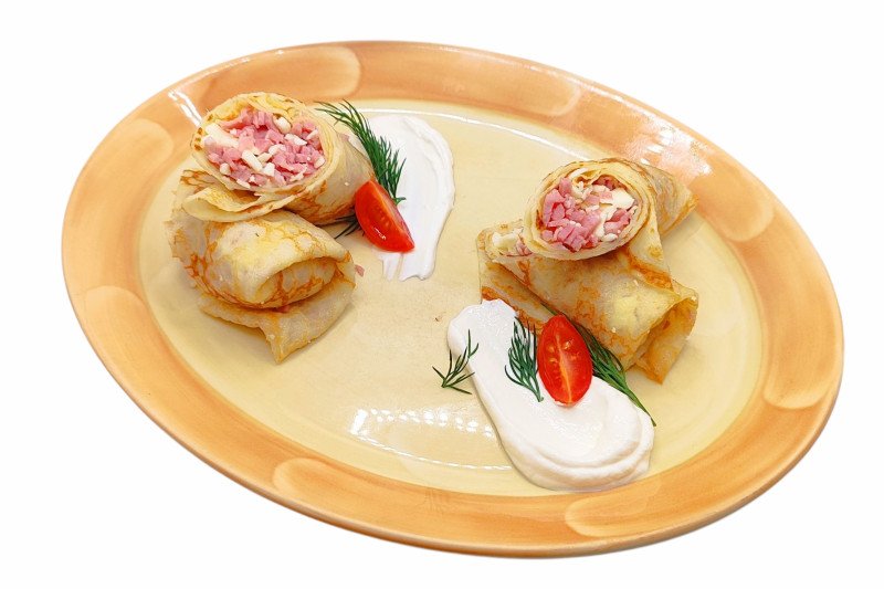 Блинчики с ветчиной и сыром