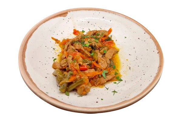 Соте из свинины с овощами