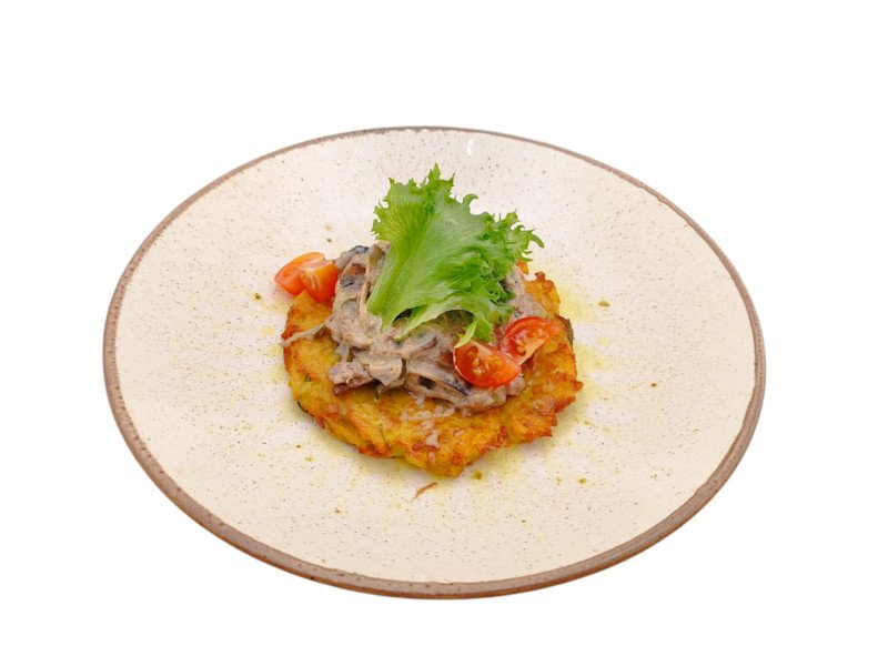 Бефстроганов с хашбрауном