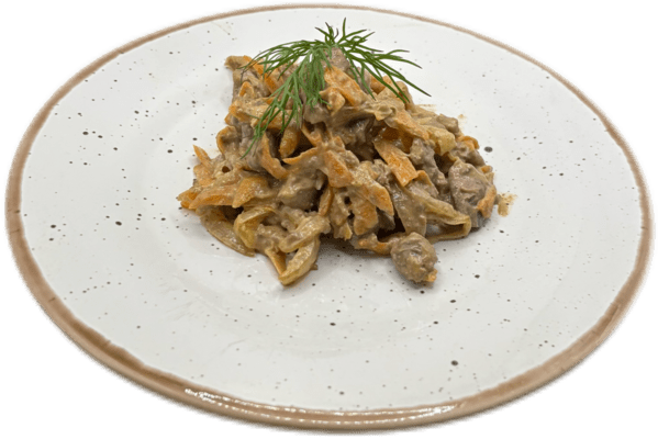 С куриной печенью и овощами