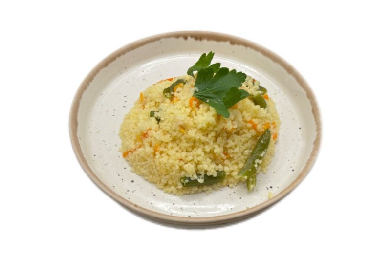 Кускус со стручковой фасолью и морковью