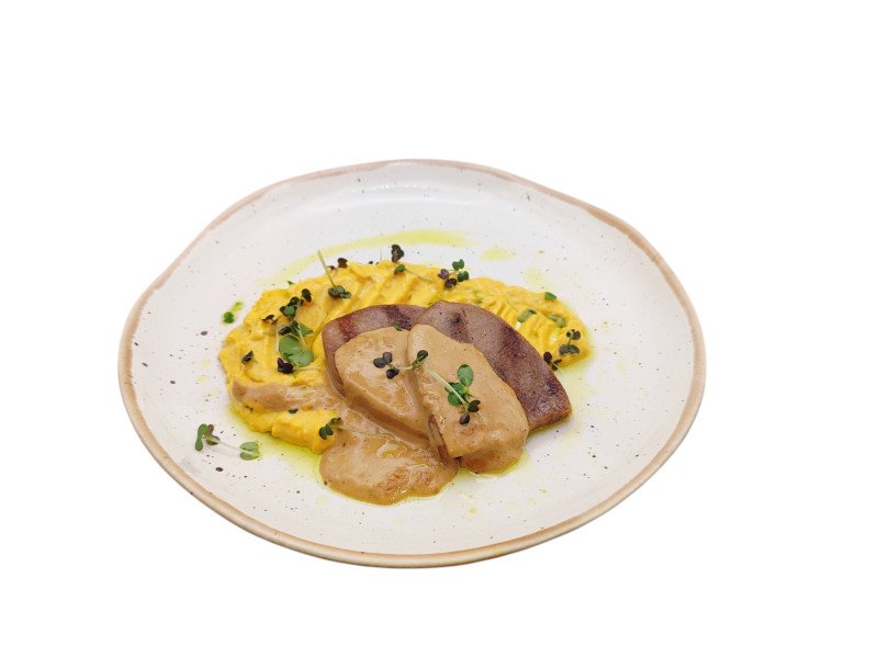 Язык говяжий с тыквенным пюре