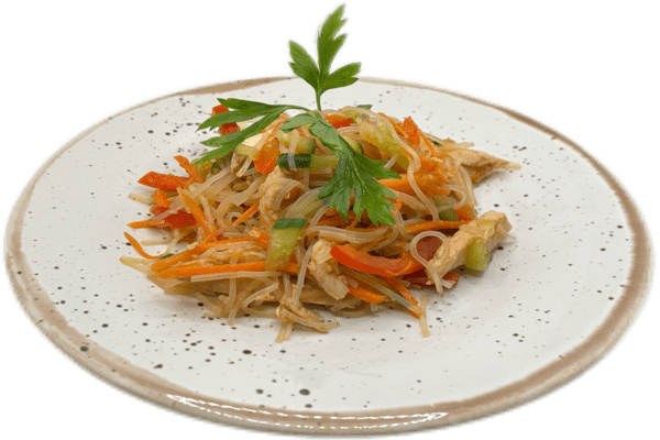 Фунчоза с цыпленком и овощами 