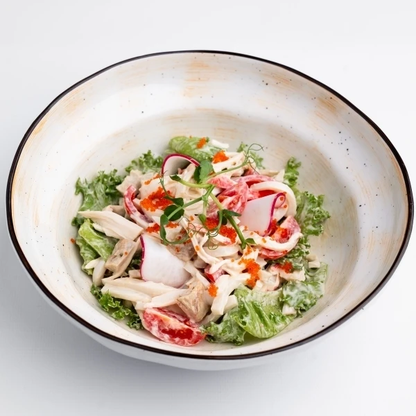 С кальмаром и снежным крабом