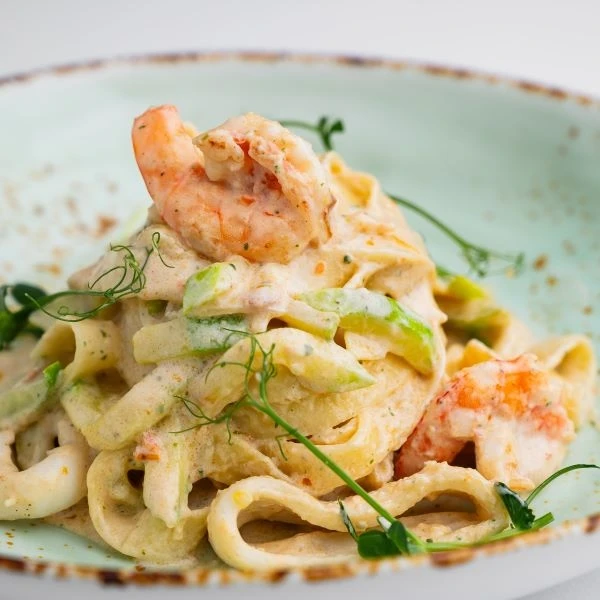 Феттуччине с морепродуктами