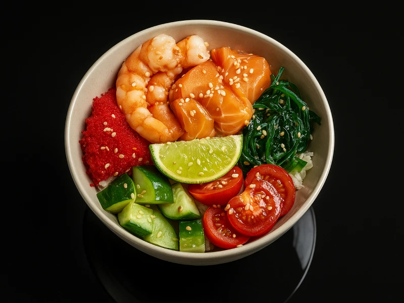 поке с креветкой и лососем