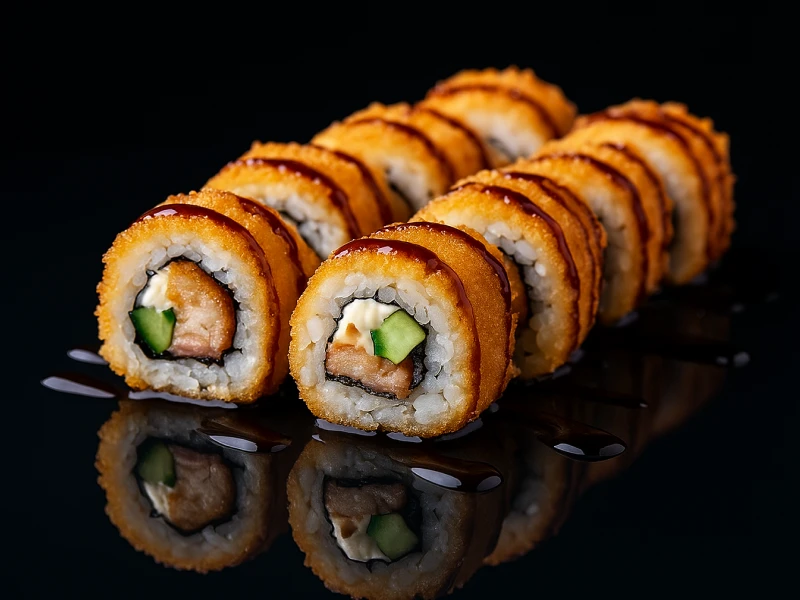 🍣 ♨️  ролл темпура лосось 