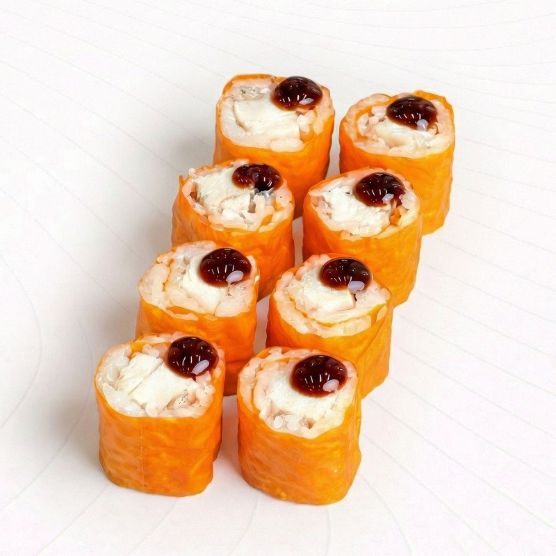Ролл с курицей и соусом терияки в МАМЕНОРИ