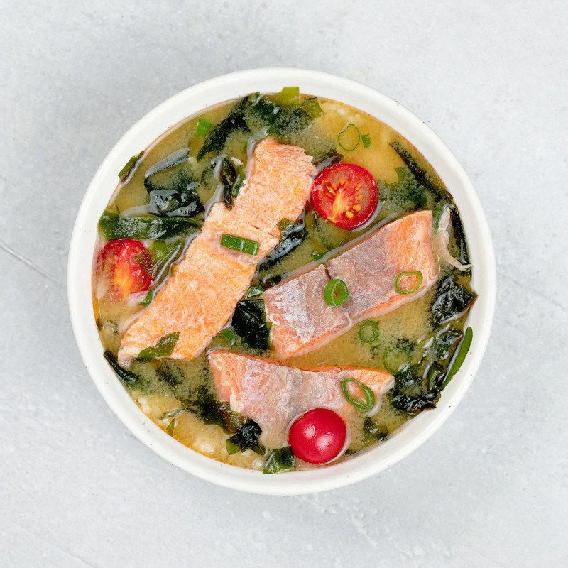 Мисо с "неидеальным лососем"