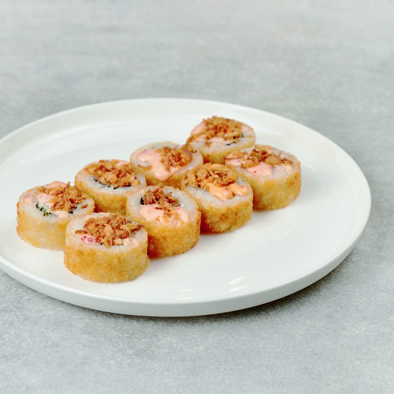 Темпура с терияки - лососем и луком фри