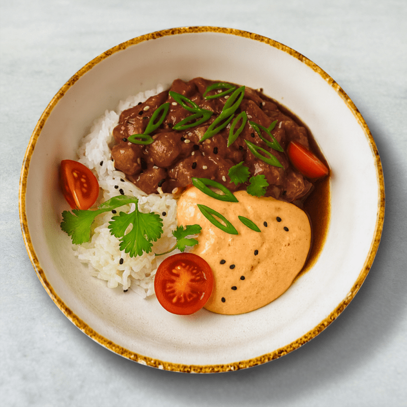 Боул с лососем терияки