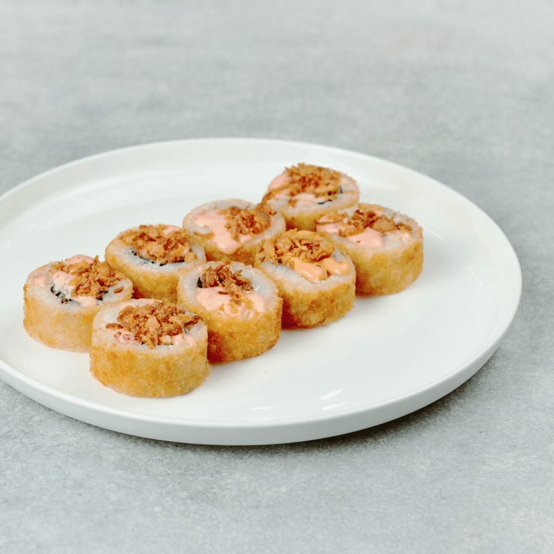 Темпура с терияки - лососем и луком фри