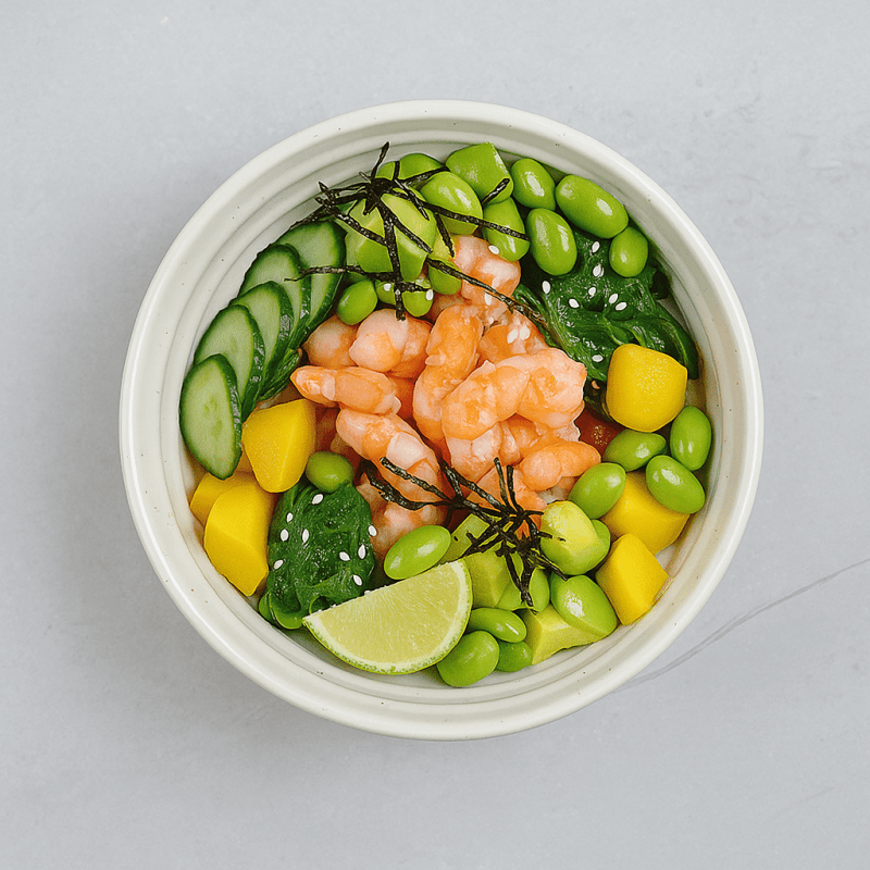 Поке с креветкой с соусом на выбор: