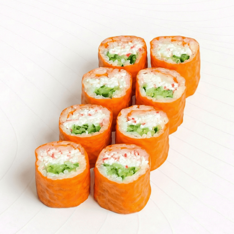 Ролл с крабом и огурчиком в МАМЕНОРИ