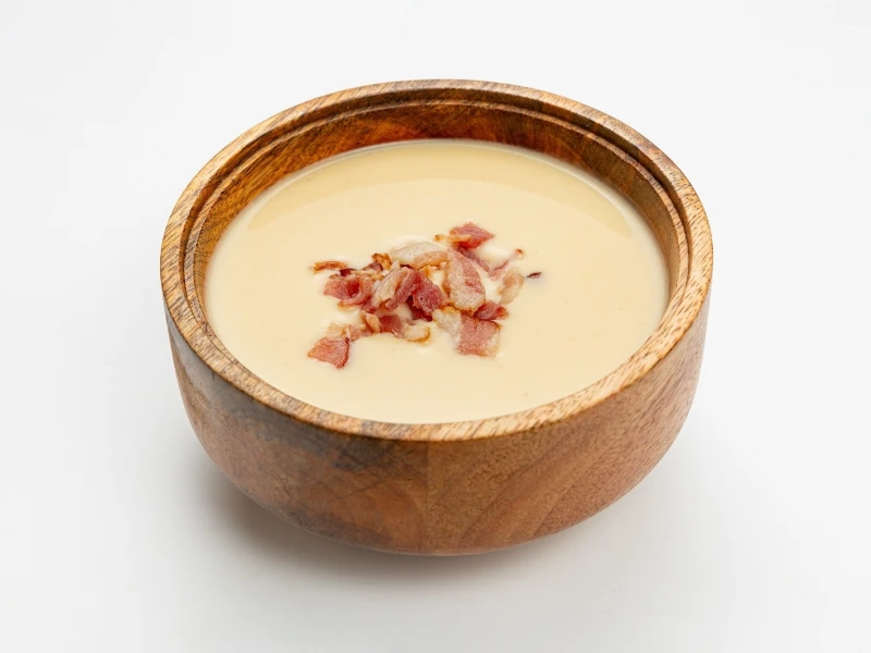 Суп-крем сырный с беконом и сухариками