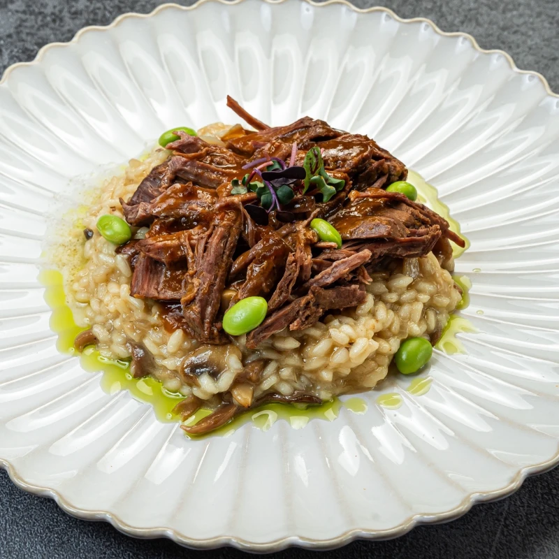 Ризотто с лесными грибами и говядиной