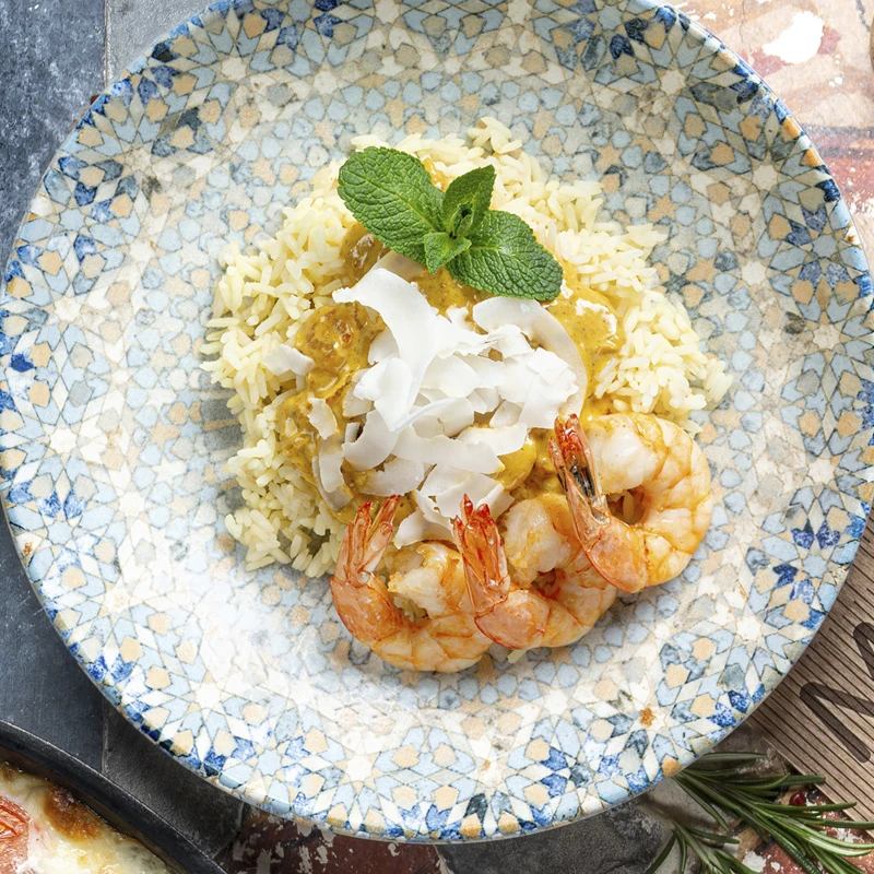 Кокосовый карри с креветками