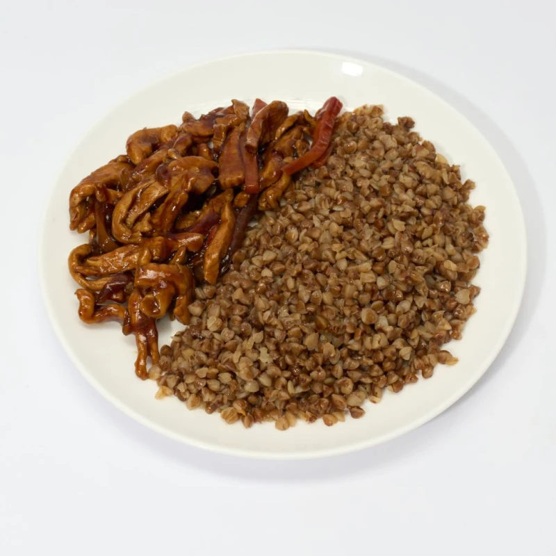 Поджарка из курицы с гречей