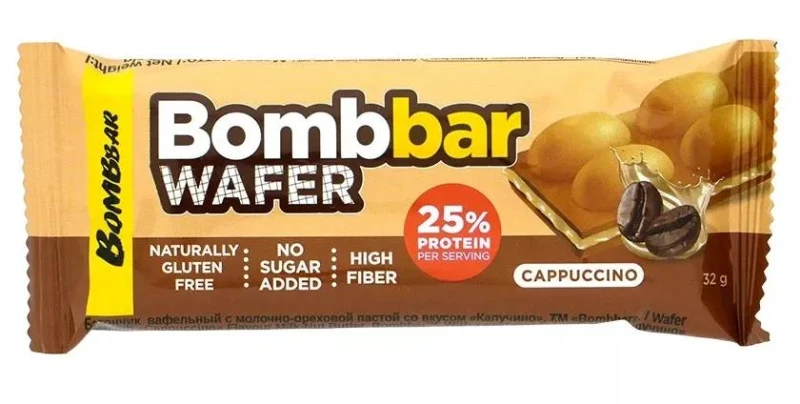 BOMBBAR Wafer — Cappuccino (32g порция)