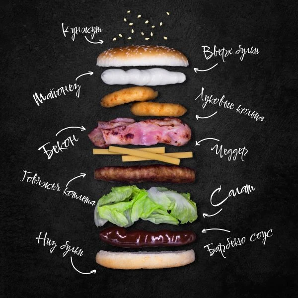 Беконный гамбургер(Беконайзер)