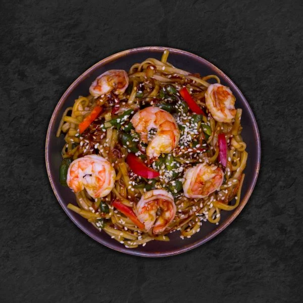 Вокк с креветками