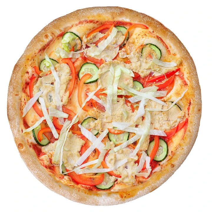 Постная пицца с овощами