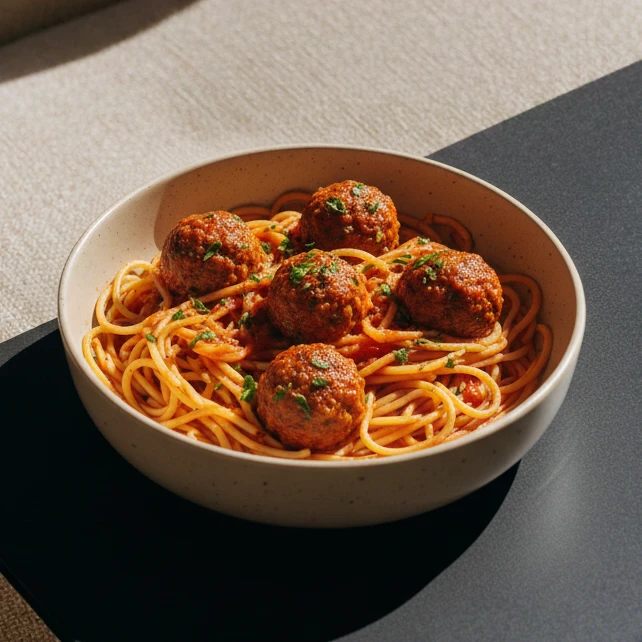Spaghetti Italian Chicken Meatballs (Parmesan on the Side)