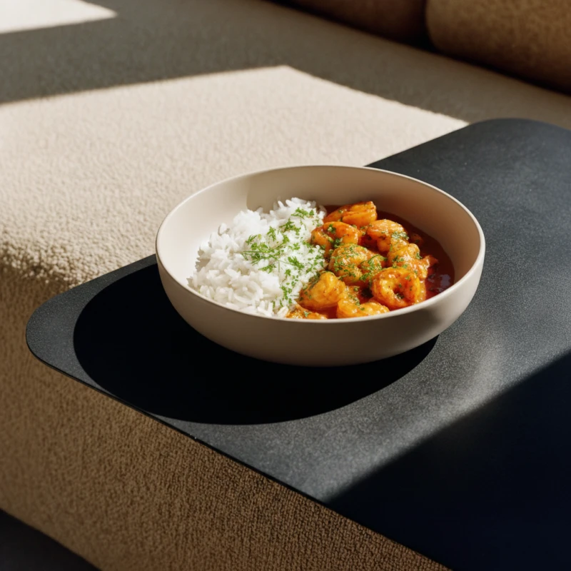 Thai Red Curry Prawns & Steamed Rice Bowl