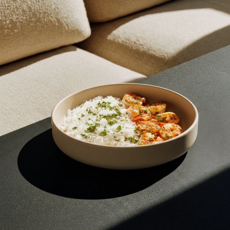 Pil Pil Prawns & Steamed Rice Bowl