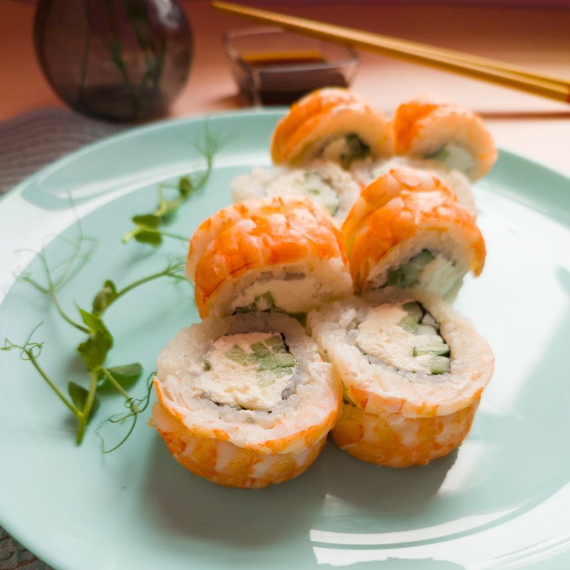 ролл Филадельфия с креветками