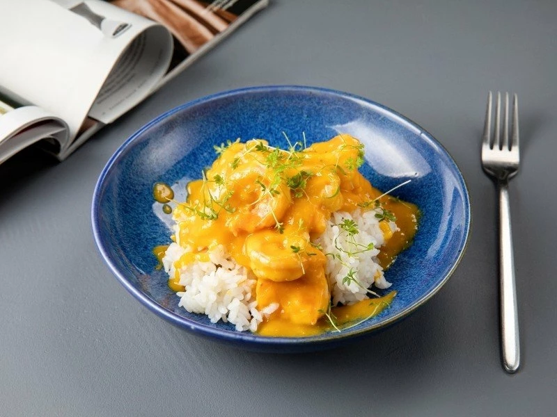 Креветки в соусе манго