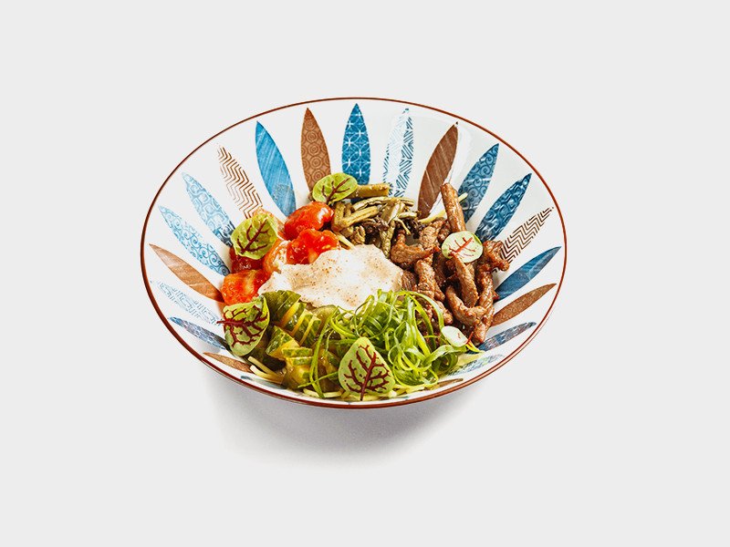 Холодная лапша с говядиной