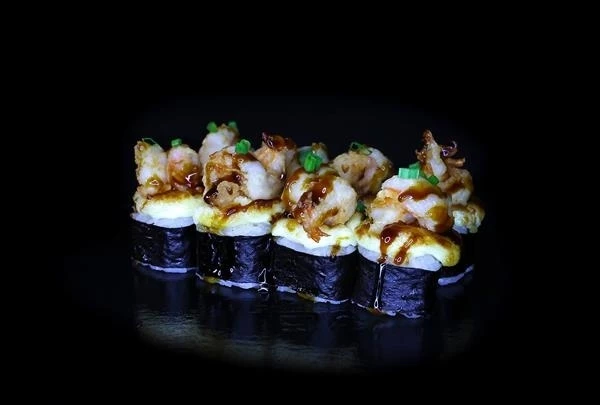 Запеченный ролл с креветкой и сыром (8 шт) 