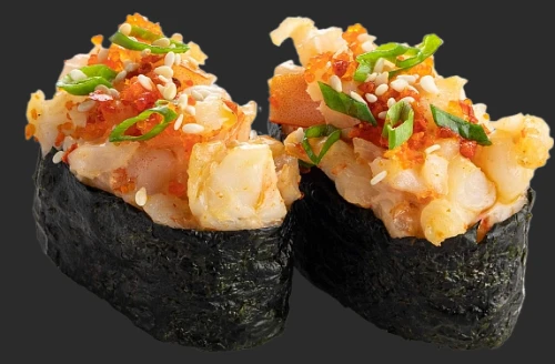 Запеченный гункан с креветкой