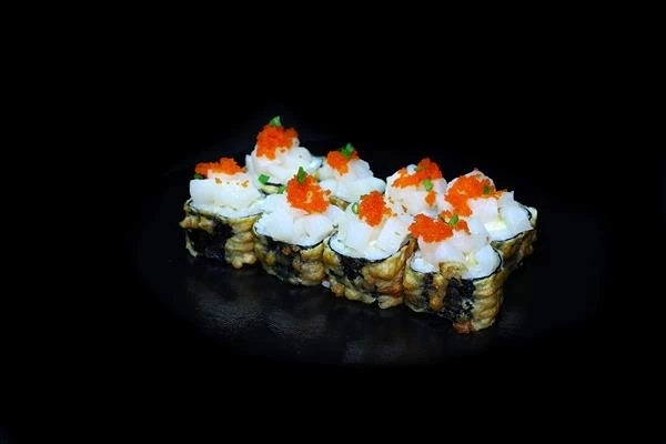 Темпура ролл с крабом и гребешком (8 шт) 