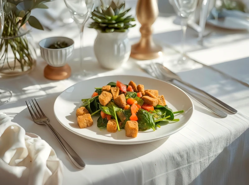 Салат с хрустящими баклажанами