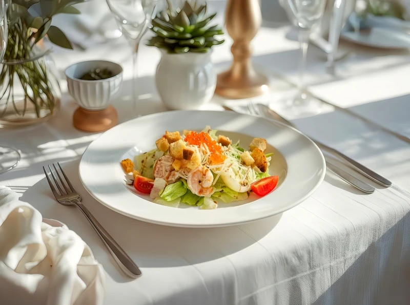 Салат "Цезарь" с креветками