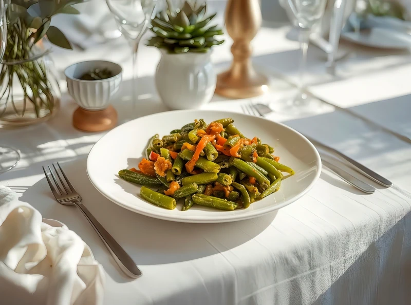 Фасоль стручковая с болгарским перцем