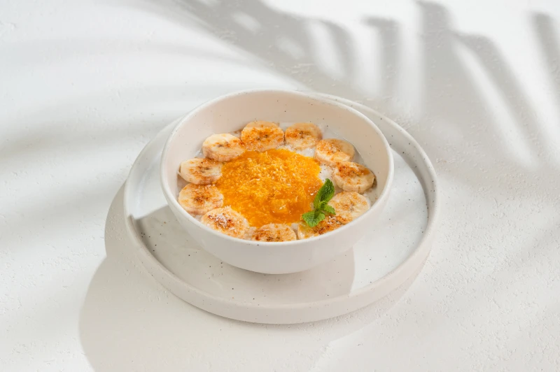 Рисовая каша на кокосовом молоке с бананом 