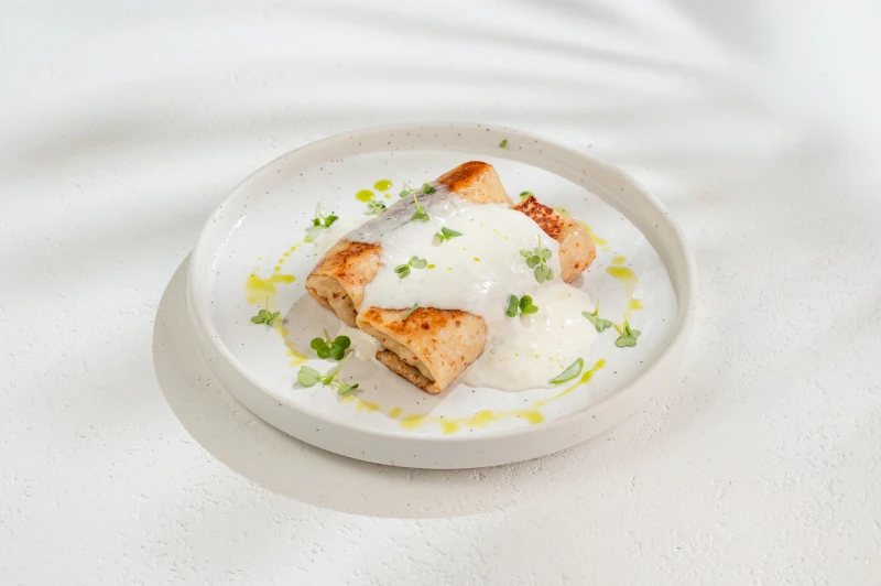 Блины с ветчиной и сыром 