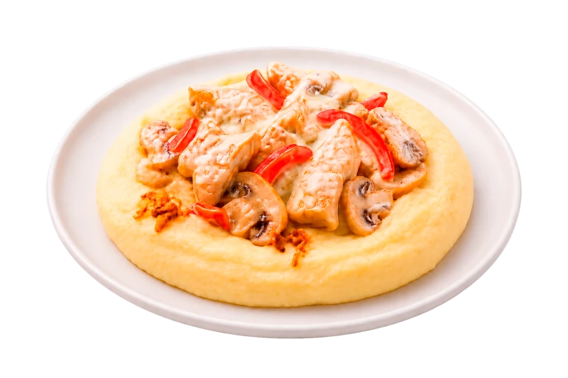 Курица по-строгановски с картофельным пюре
