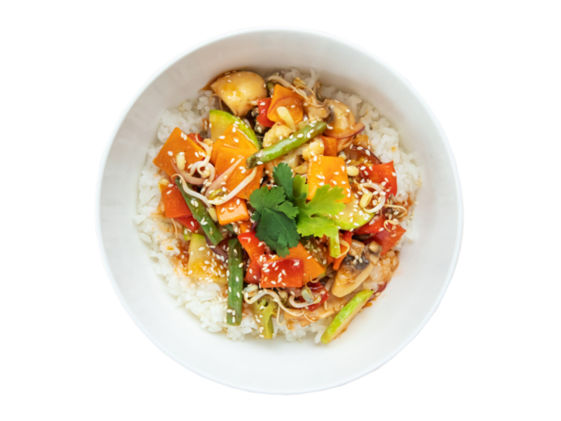 Овощи в кислосладком соусе (Vegan)