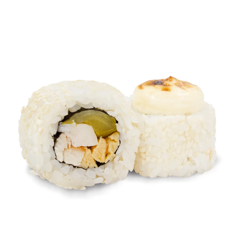 Запеченный ролл Родной с огурчиком 